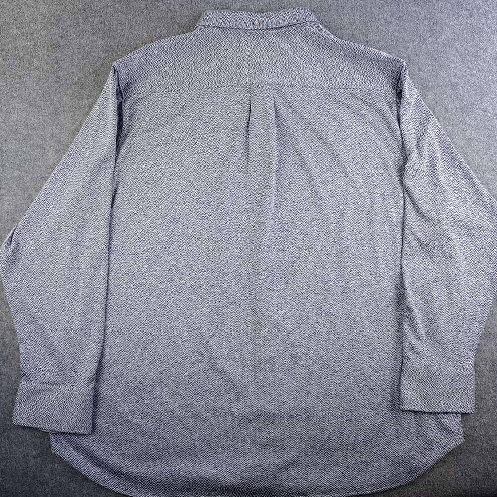Tommy Bahama San Lucio Stretch Shirt Mens 2XB Blue Herringbone Long Sleeve - Picture 11 of 12